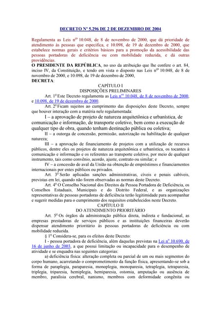 Decreto nº 5.296 de 2 de dezembro de 2004 | DOCX