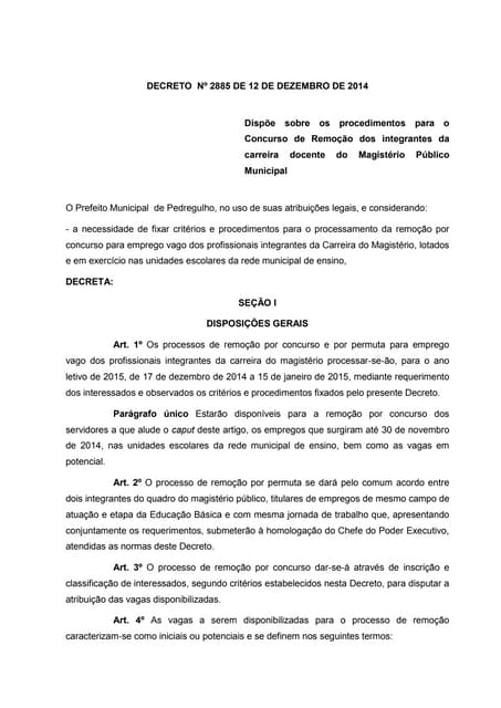 DECRETOS Nºs 2885 e 2886 - CONCURSO...