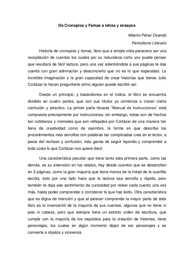 Historias De Cronopios Y Famas Critica Literaria Y Otros Escritos