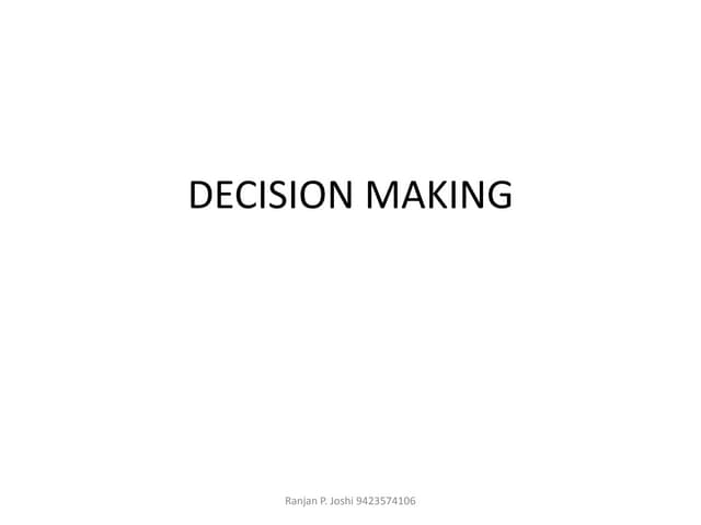 Decsion making