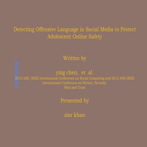 Detection of cyber-bullying 