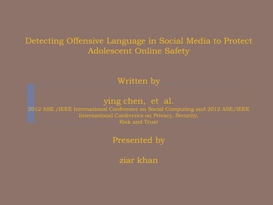 Detection of cyber-bullying 