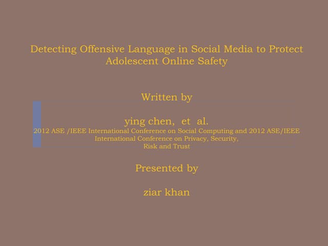 Detection of cyber-bullying 