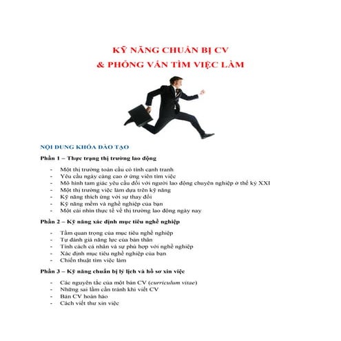 De cuong   ky nang chuan bi cv va phong van tim viec lam - lai the luyen