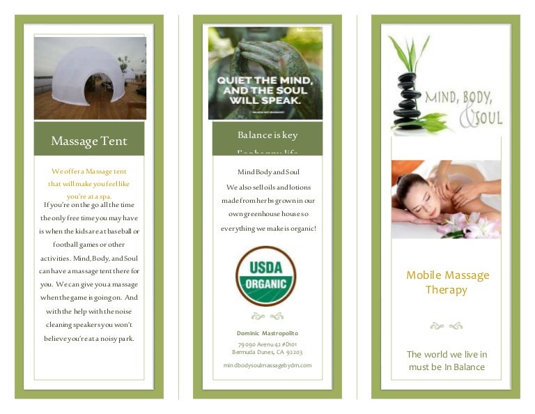 Mobile Massage Business Brochure