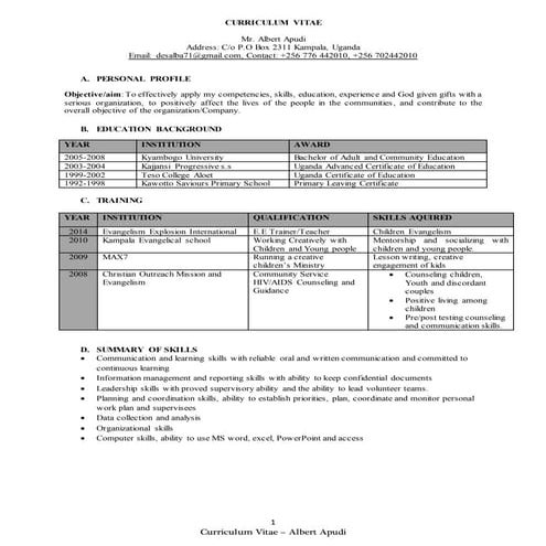 ALBERT APUDI cv | DOCX