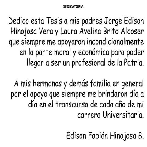 Dedicatoria y agradecimiento