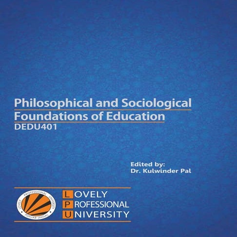 Sociological foundation of education for reference