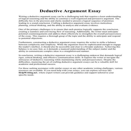 Deductive Argument Essay