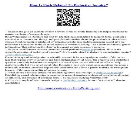 Deductive Essay Topics