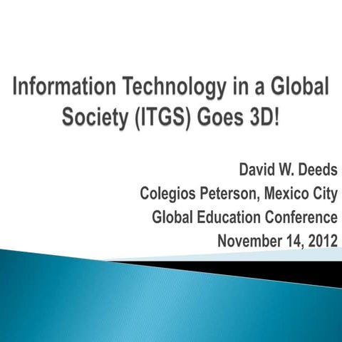 David W. Deeds: Global Education Conference 2012