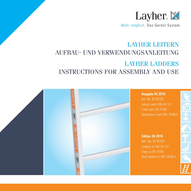 DE EN Layher Ladder Manual 8118.031 04.18