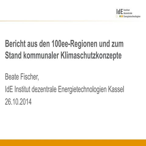 Vortrag von Beate Fischer - BAG-Sitzung Oktober 2014