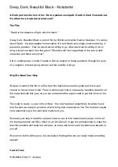 Deep, Dark, Beautiful Black - Kicks...