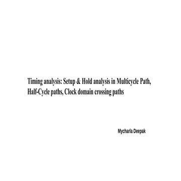 TimTiming analysis: Setup & Hold analysis in Multicycle Path.pptx