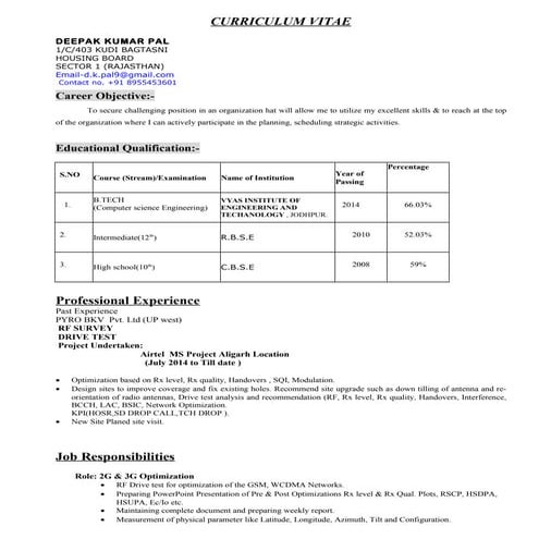 deepak resume | PDF