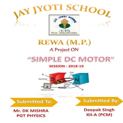 CBSE Class 12 Physics Investgatory Project file "SIMPLE DC MOTOR"