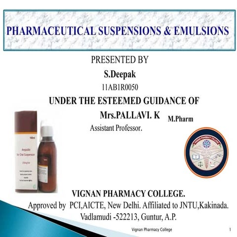 Pharmaceutical Suspensions and Emulsions