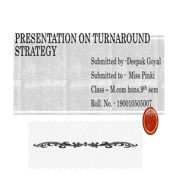 Turnaround Strategy