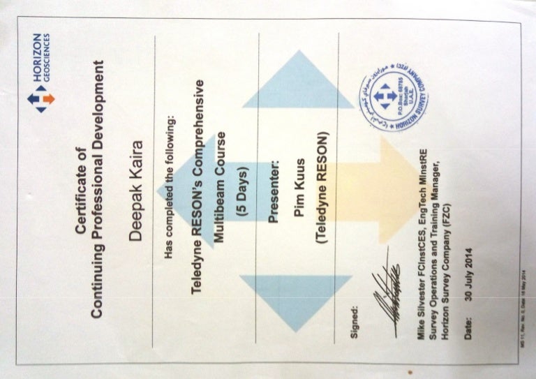 Professional development certificate