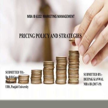 Pricing policies & strategies