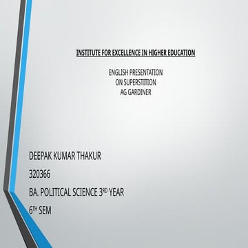 DEEPAK KUMAR THAKUR 320366 ENGLISH PRESENTATION On_Superstitions ...