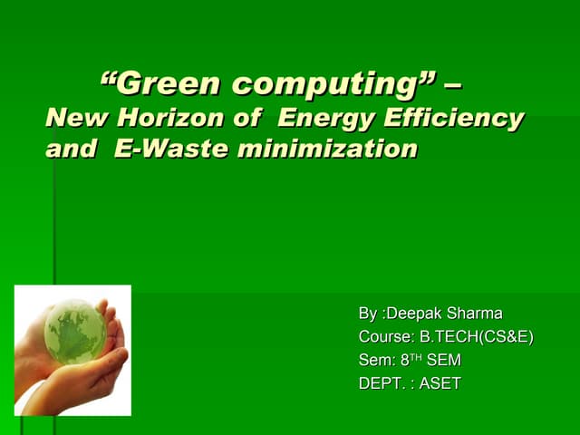 Green computing ppt | PPTX