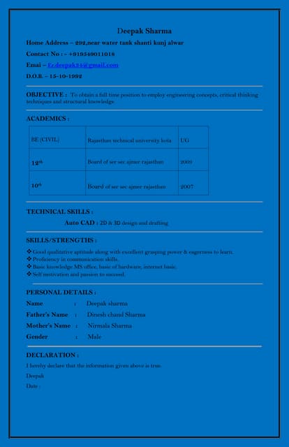 Atif Hussain C.V | DOC