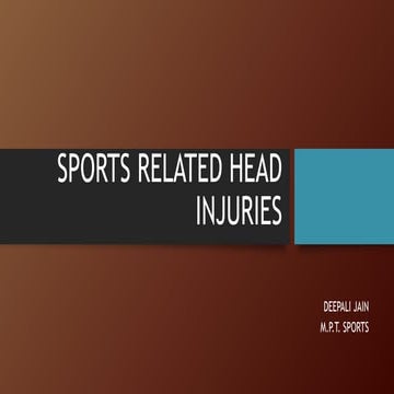 sports related head injury (concussion) 