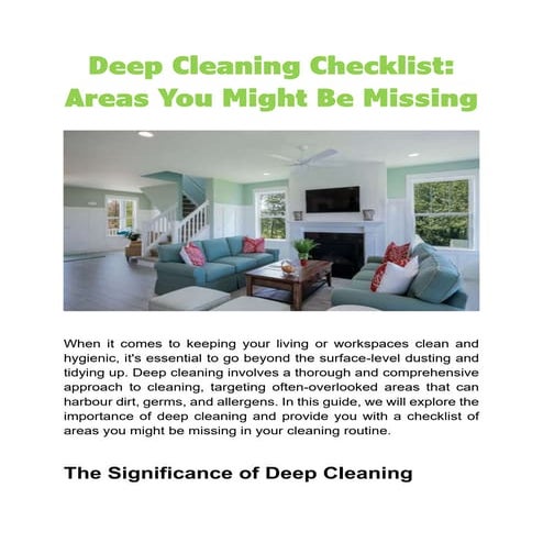 Deep Cleaning Checklist-Areas You Might Be Missing