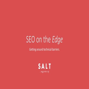 Deep Crawl Webinar, Edge SEO with Dan Taylor