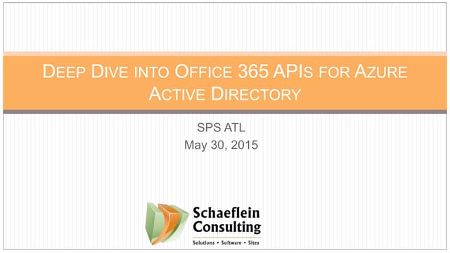 Deep Dive into Office 365 API for Azure AD