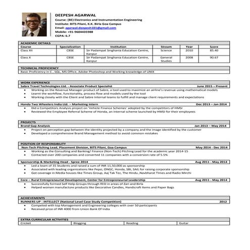 Deepesh agarwal   resume