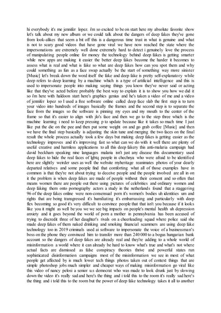 Deep fake | PPTX | Video Production | Content Production