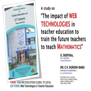 A study on the impact of web technologies in teacher education to train the f...