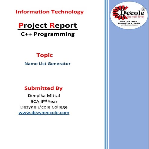 Deepika Mittal , BCA Third Year