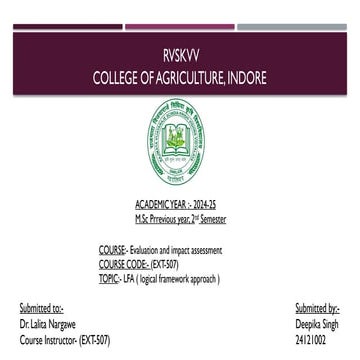 Agriculture  Extension evaluation and impact