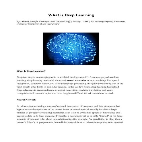 What is Deep Learning?
