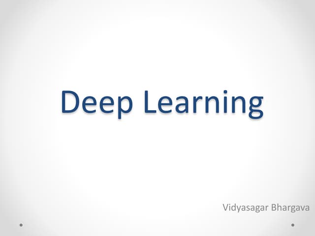 Introduction to Deep learning and H2O for beginner's