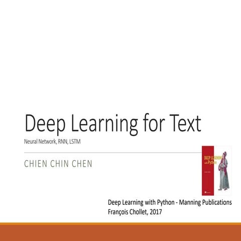 Deep Learning for Text (Text Mining) LSTM