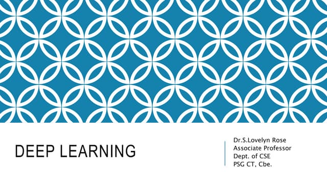 Deep learning simplified