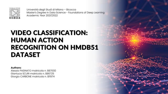 Video Classification: Human Action Recognition on HMDB-51 dataset