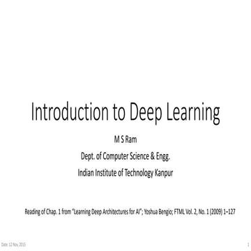 Deep learning 1
