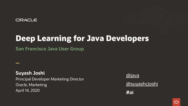 Deep Learning for Java Developer - Getting Started
