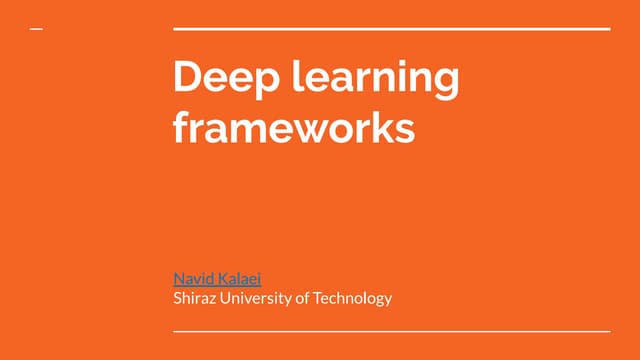 How to Choose a Deep Learning Framework
