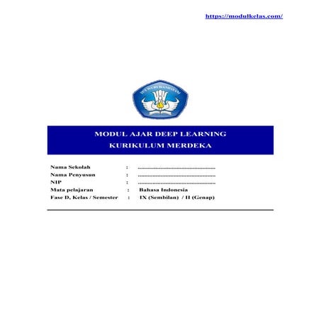(Deep Learning) Modul Ajar Bahasa Indonesia Kelas 9 Kurikulum Merdeka