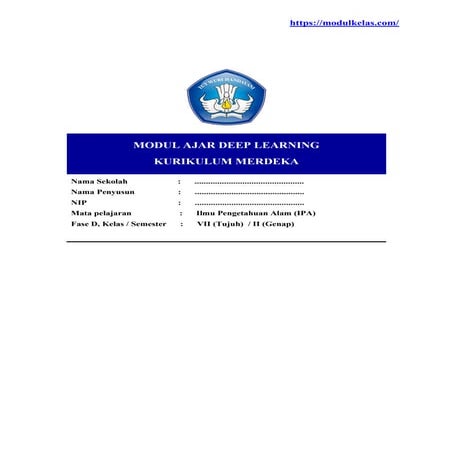 (Deep Learning) Modul Ajar IPA Kelas 8 Kurikulum Merdeka [MODULKELAS.COM]