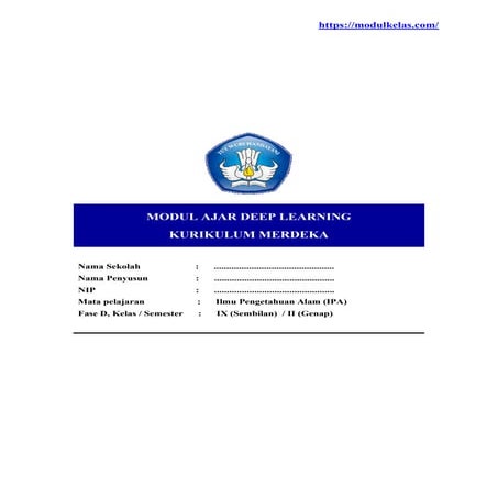 (Deep Learning) Modul Ajar IPA Kelas 9 Kurikulum Merdeka