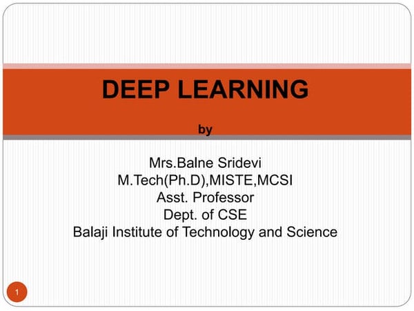 Deep Learning Explained Deep Learning Explained