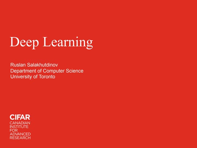 Deep Learning: Changing the Playing Field of Artificial Intelligence - MaRS G...